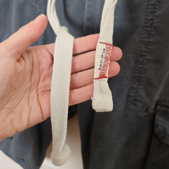 Y2K True Religion Shorts Size 38 Mens Cargo Grunge Skater Gray 11.5" Casual 00s - Picture 3 of 12